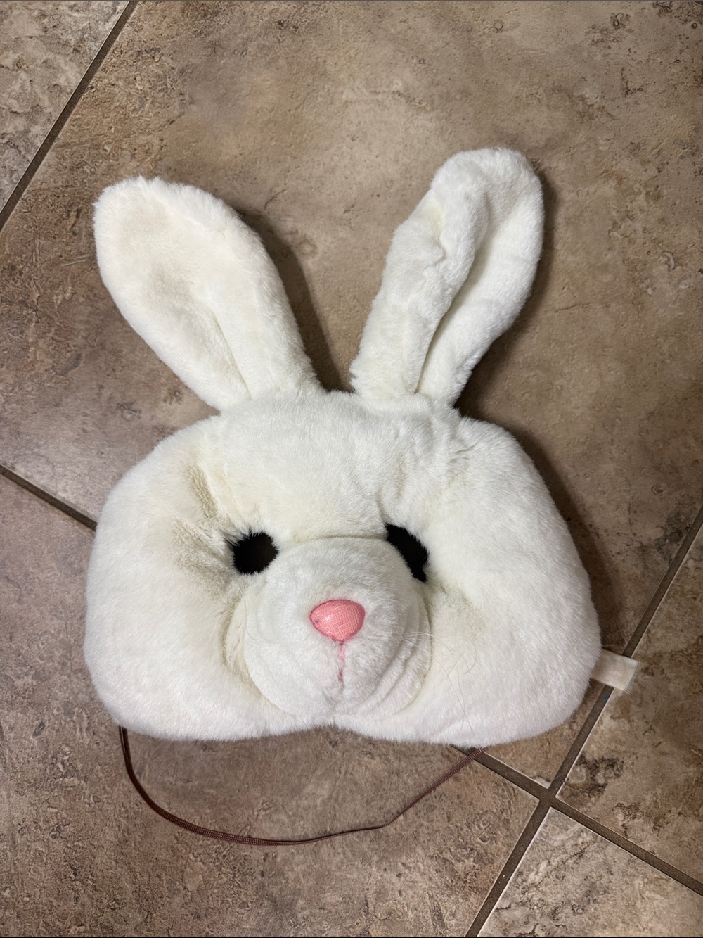 Vintage White Rabbit Plush Mask